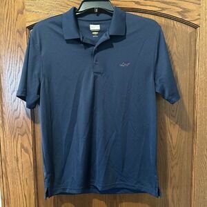 Greg Norman Play Dry Golf Polo Shirt Mens‎ Large Shark Logo Navy Blue